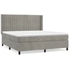 Image de vidaXL Lit boxspring avec matelas gris clair 180x200 cm velours