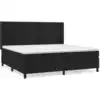 Image de vidaXL Lit boxspring avec matelas noir 200x200 cm velours