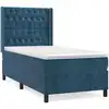 Image de vidaXL Lit boxspring avec matelas bleu foncé 90x200 cm velours