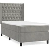 Image de vidaXL Lit boxspring avec matelas gris clair 100x200 cm velours