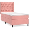 Image de vidaXL Lit boxspring avec matelas rose 100x200 cm velours