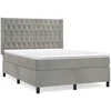 Image de vidaXL Lit boxspring avec matelas gris clair 140x190 cm velours