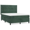 Image de vidaXL Lit boxspring avec matelas vert foncé 140x190 cm velours