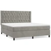 Image de vidaXL Lit boxspring avec matelas gris clair 160x200 cm velours