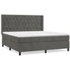Image de vidaXL Lit boxspring avec matelas gris foncé 160x200 cm velours