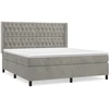 Image de vidaXL Lit boxspring avec matelas gris clair 180x200 cm velours