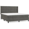Image de vidaXL Lit boxspring avec matelas gris foncé 180x200 cm velours