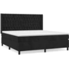 Image de vidaXL Lit boxspring avec matelas noir 180x200 cm velours