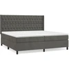 Image de vidaXL Lit boxspring avec matelas gris foncé 200x200 cm velours