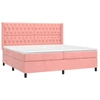 Image de vidaXL Lit boxspring avec matelas rose 200x200 cm velours
