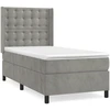 Image de vidaXL Lit boxspring avec matelas gris clair 80x200 cm velours