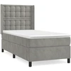 Image de vidaXL Lit boxspring avec matelas gris clair 90x190 cm velours