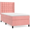 Image de vidaXL Lit boxspring avec matelas rose 90x190 cm velours