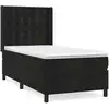 Image de vidaXL Lit boxspring avec matelas noir 90x200 cm velours