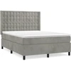 Image de vidaXL Lit boxspring avec matelas gris clair 140x190 cm velours