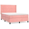 Image de vidaXL Lit boxspring avec matelas rose 140x190 cm velours