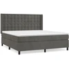 Image de vidaXL Lit boxspring avec matelas gris foncé 160x200 cm velours