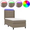 Image de vidaXL Lit Boxspring avec matelas & LED Taupe 80x200 cm Tissu