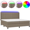 Image de vidaXL Lit Boxspring avec matelas & LED Taupe 200x200 cm Tissu