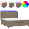 Image de vidaXL Lit Boxspring avec matelas & LED Taupe 180x200 cm Tissu