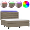 Image de vidaXL Lit Boxspring avec matelas & LED Taupe 180x200 cm Tissu