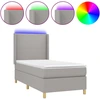 Image de vidaXL Lit boxspring avec matelas & LED gris clair 80x200 cm Tissu