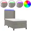 Image de vidaXL Lit boxspring avec matelas & LED gris clair 80x200 cm velours