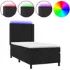 Image de vidaXL Lit boxspring avec matelas & LED noir 90x200 cm velours