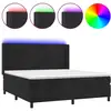 Image de vidaXL Lit boxspring avec matelas & LED noir 160x200 cm velours