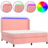 Image de vidaXL Sommier tapissier avec matelas et LED Rose 160x200 cm Velours