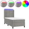 Image de vidaXL Lit boxspring avec matelas & LED gris clair 80x200 cm velours