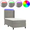 Image de vidaXL Lit boxspring avec matelas & LED gris clair 90x200 cm velours