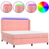Image de vidaXL Sommier tapissier avec matelas et LED Rose 160x200 cm Velours
