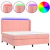 Image de vidaXL Sommier tapissier avec matelas et LED Rose 180x200 cm Velours