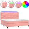 Image de vidaXL Sommier tapissier avec matelas et LED Rose 180x200 cm Velours