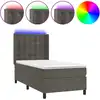 Image de vidaXL Lit boxspring avec matelas & LED gris foncé 80x200 cm velours