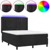 Image de vidaXL Lit boxspring avec matelas & LED noir 140x200 cm velours