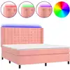 Image de vidaXL Sommier tapissier avec matelas et LED Rose 180x200 cm Velours