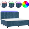 Image de vidaXL Lit boxspring avec matelas & LED bleu foncé 200x200 cm velours