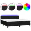 Image de vidaXL Lit Boxspring avec matelas & LED Noir 200x200 cm Tissu