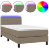 Image de vidaXL Lit Boxspring avec matelas & LED Taupe 90x200 cm Tissu