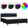 Image de vidaXL Lit Boxspring avec matelas & LED Noir 180x200 cm Tissu
