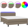 Image de vidaXL Lit Boxspring avec matelas & LED Taupe 140x200 cm Tissu