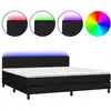 Image de vidaXL Lit Boxspring avec matelas & LED Noir 200x200 cm Tissu