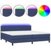 Image de vidaXL Lit Boxspring avec matelas & LED Bleu 200x200 cm Tissu