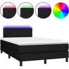 Image de vidaXL Lit Boxspring avec matelas & LED Noir 120x200 cm Tissu