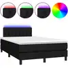 Image de vidaXL Lit Boxspring avec matelas & LED Noir 120x200 cm Tissu