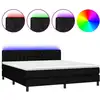 Image de vidaXL Lit Boxspring avec matelas & LED Noir 180x200 cm Tissu