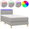 Image de vidaXL Lit boxspring avec matelas & LED gris clair 80x200 cm Tissu