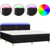 Image de vidaXL Lit Boxspring avec matelas & LED Noir 180x200 cm Tissu